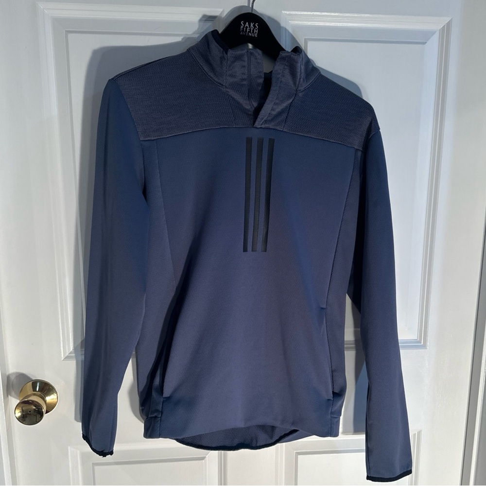 Adidas Men’s Deep Blue Lightweight Shirt Jacket High Collar Small EUC